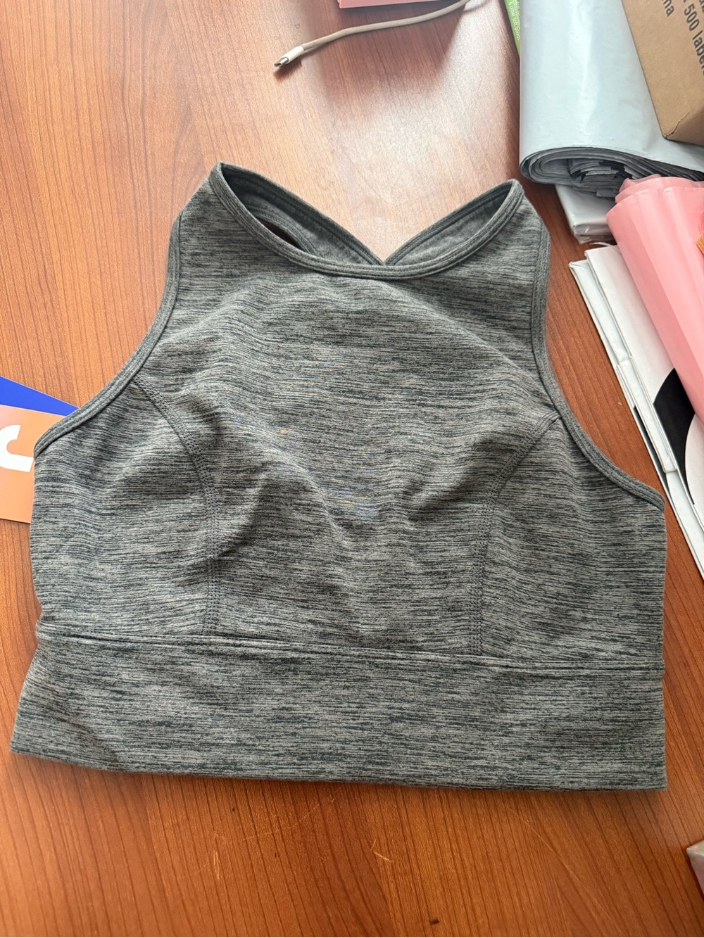 JoyLab Heather Gray High-Neck Sports Bralette